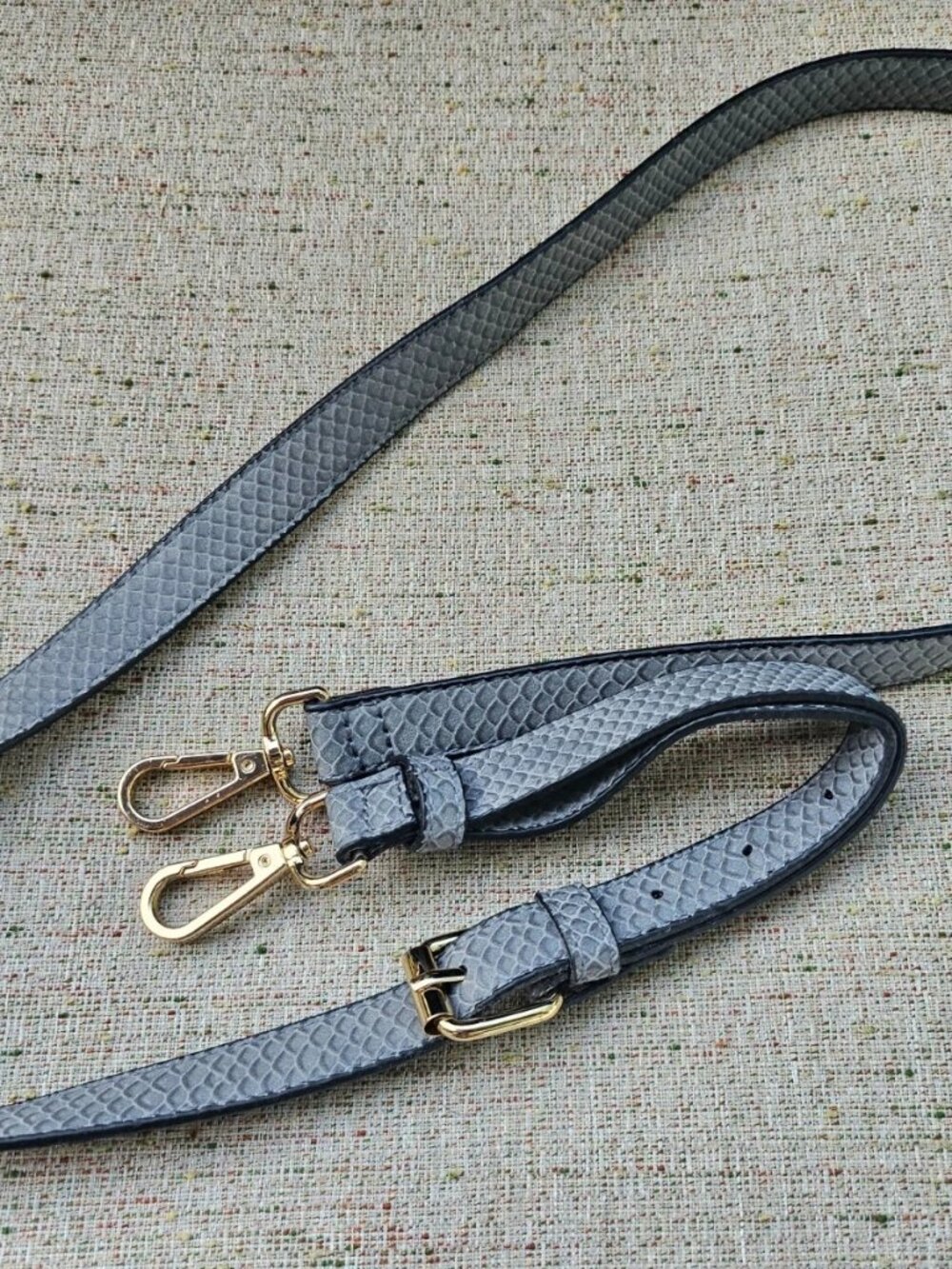 Replacement Strap for Bag Purse Gray Faux Leather Animal Pattern Adjustable - Picture 7 of 10